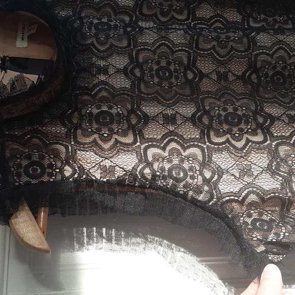 Max Studio Black Lace Shift Sheath Dress Tunic, beige lining, one size fits many - Picture 5 of 13